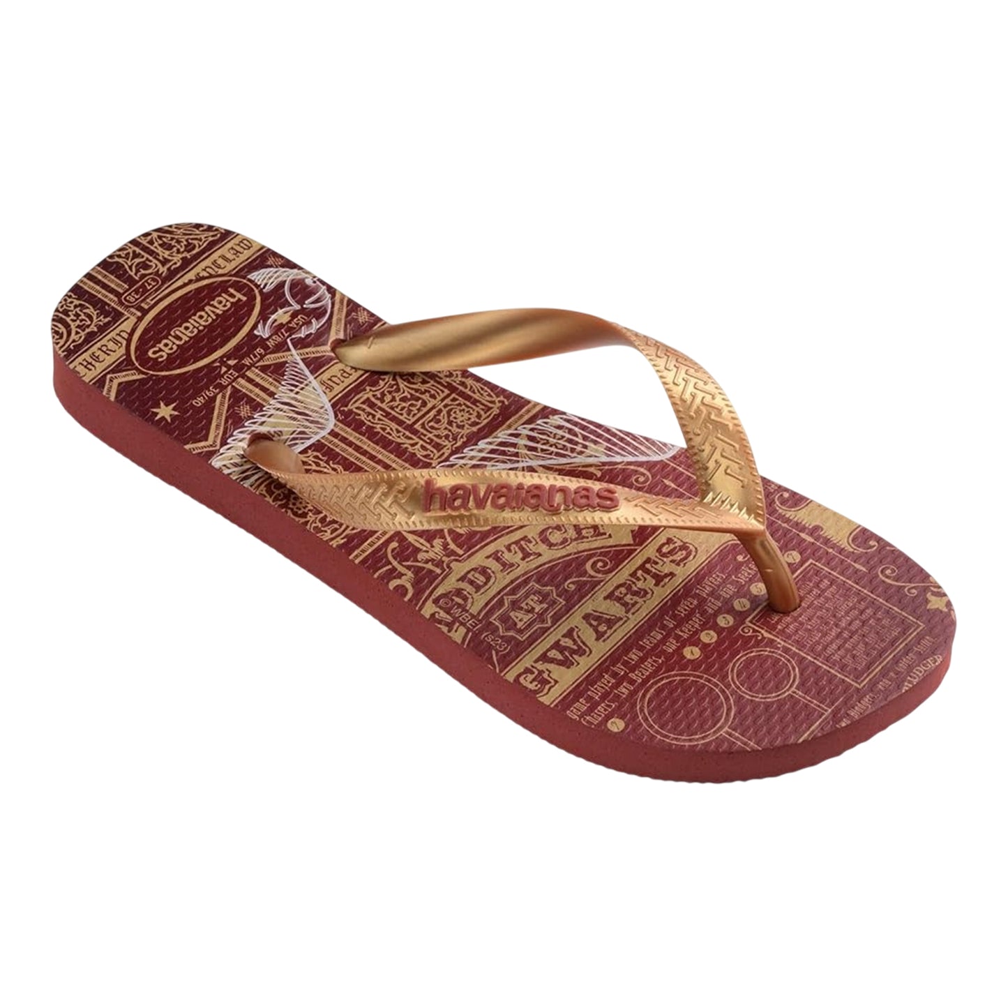 Mahogany - Back - Harry Potter Unisex Adult Harry Potter Graphic Print Flip Flops