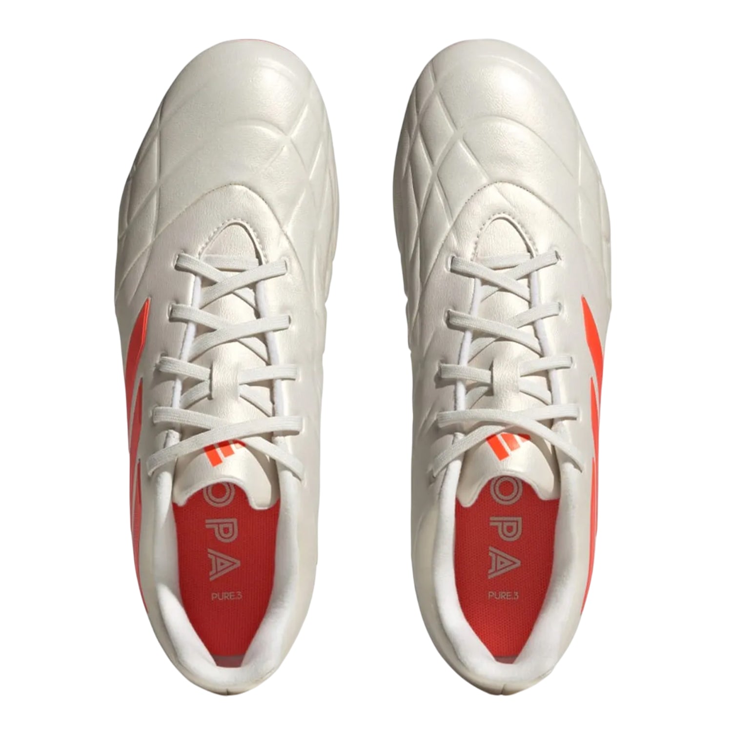 Off White - Pack Shot - Adidas Mens Copa Pure. 3 Firm Ground Football Boots