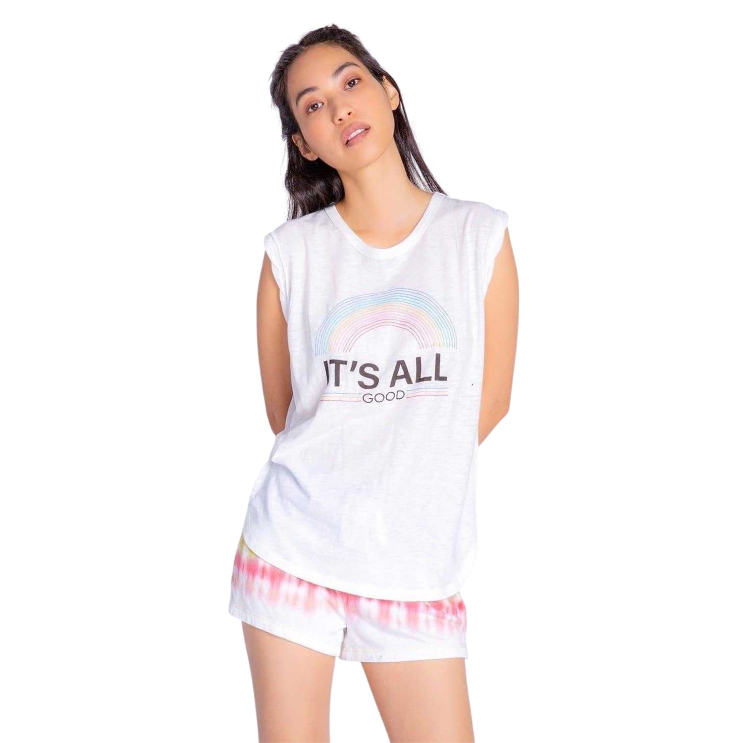 Off White - Side - PJ Salvage Womens-Ladies Graphic Print Cotton Blend Tank Top