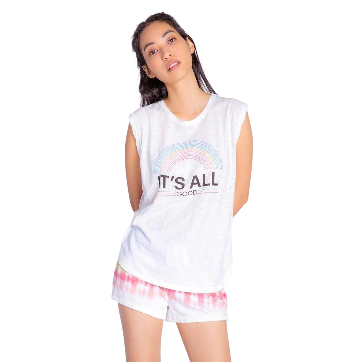 Off White - Side - PJ Salvage Womens-Ladies Graphic Print Cotton Blend Tank Top