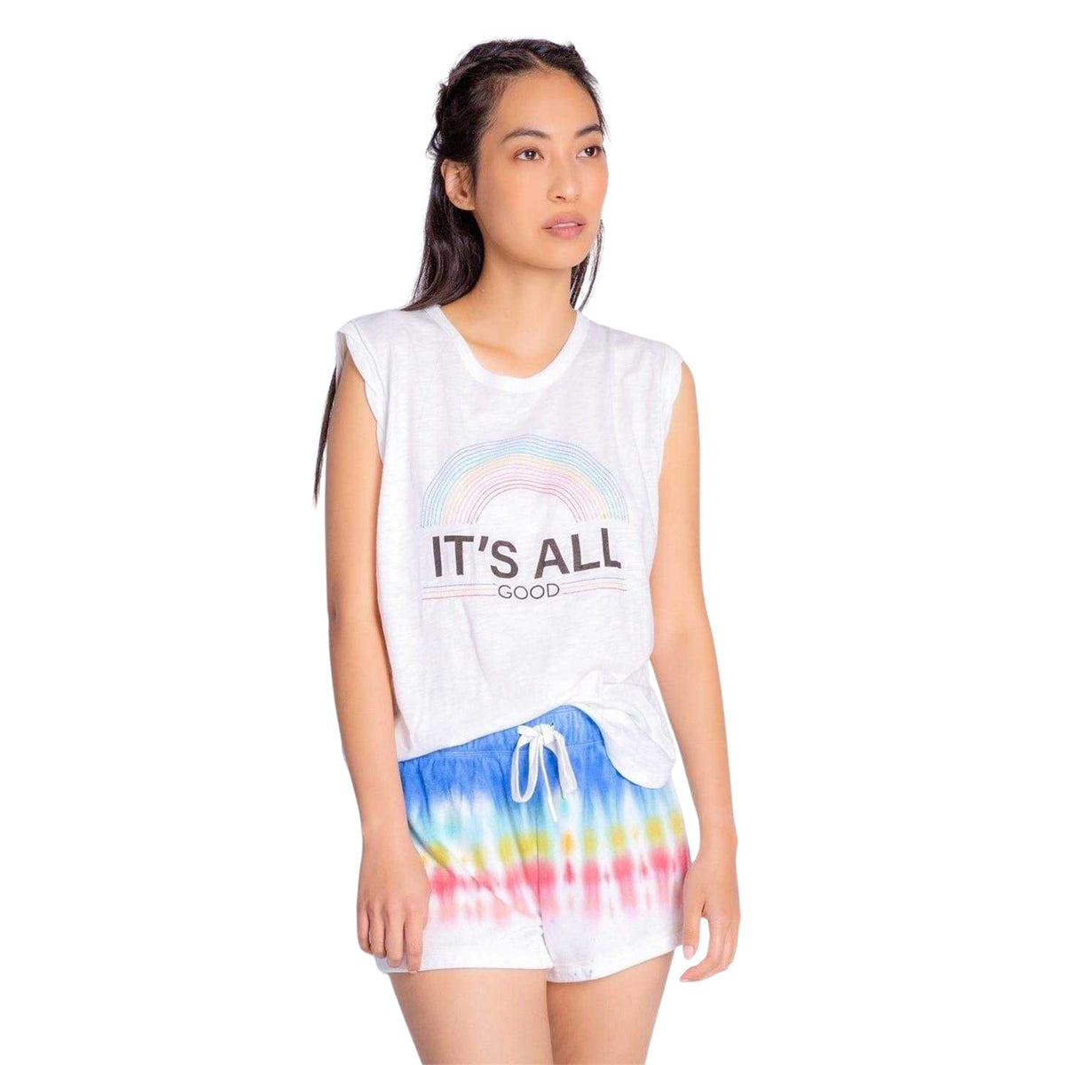 Off White - Front - PJ Salvage Womens-Ladies Graphic Print Cotton Blend Tank Top