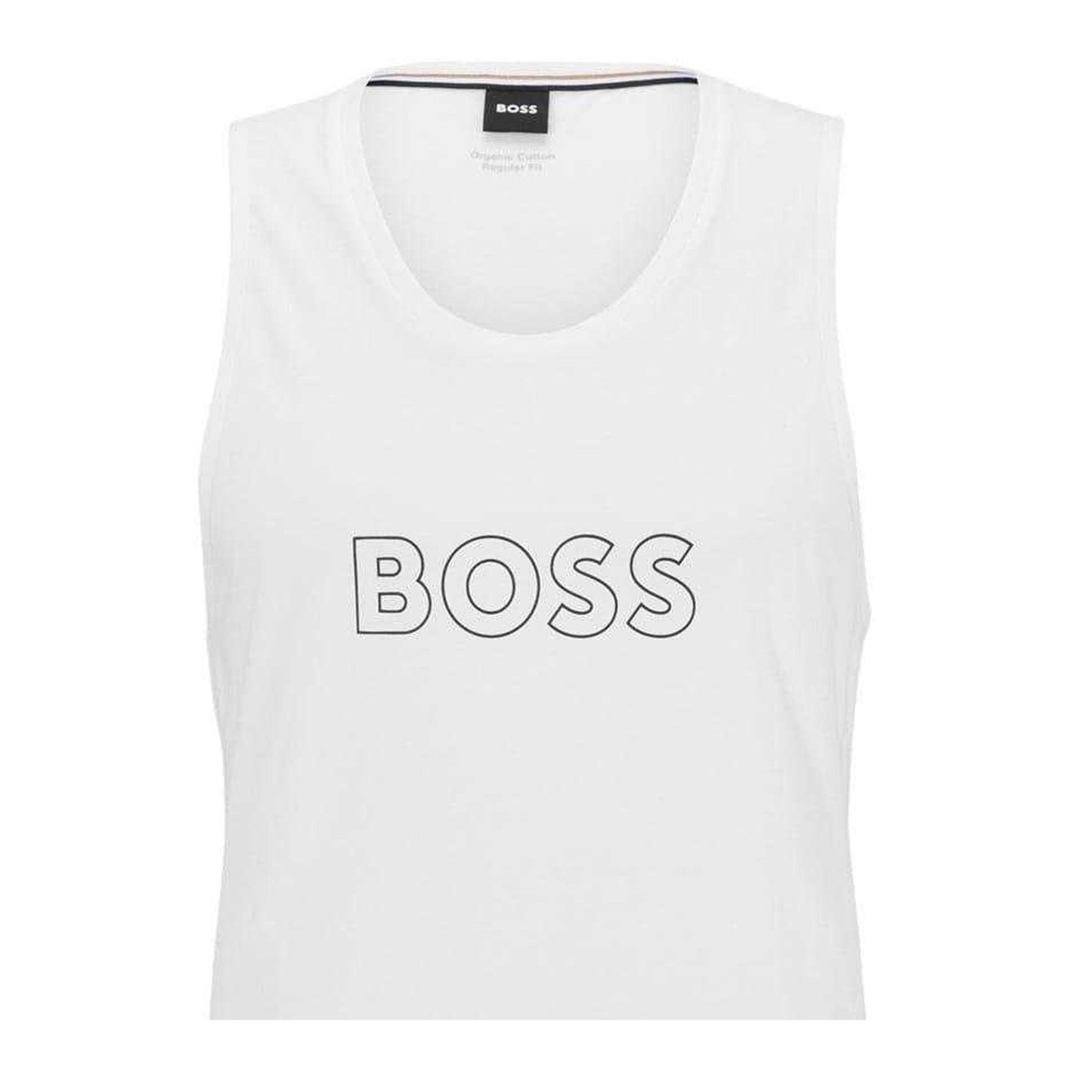 White - Back - Boss Mens Organic Cotton Tank Top
