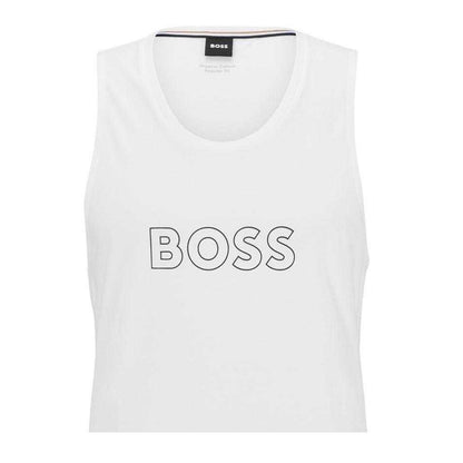 White - Back - Boss Mens Organic Cotton Tank Top