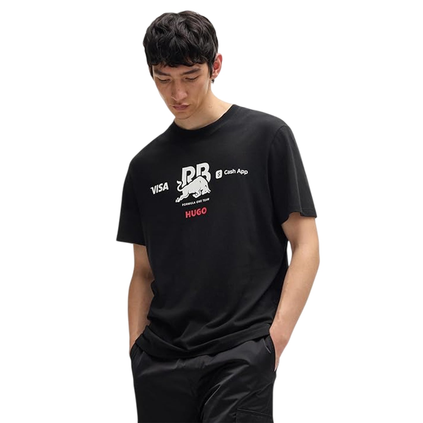 Black - Side - Hugo Mens Tsunoda 22 Red Bull T-Shirt