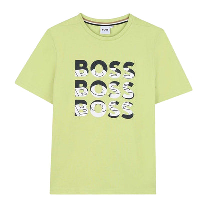 Apple Green - Front - Boss Childrens-Kids Logo T-Shirt
