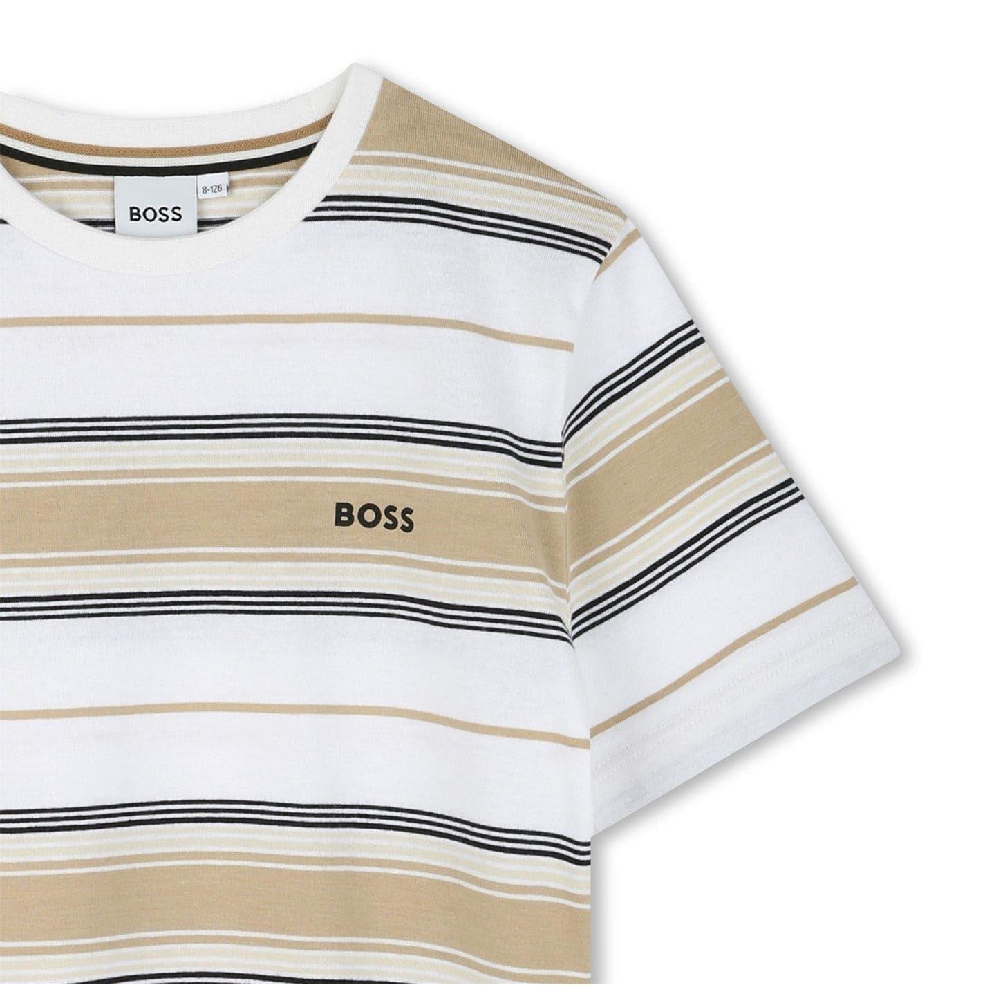 Sand - Side - Boss Childrens-Kids Stripe T-Shirt