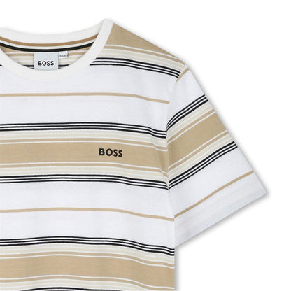 Sand - Side - Boss Childrens-Kids Stripe T-Shirt
