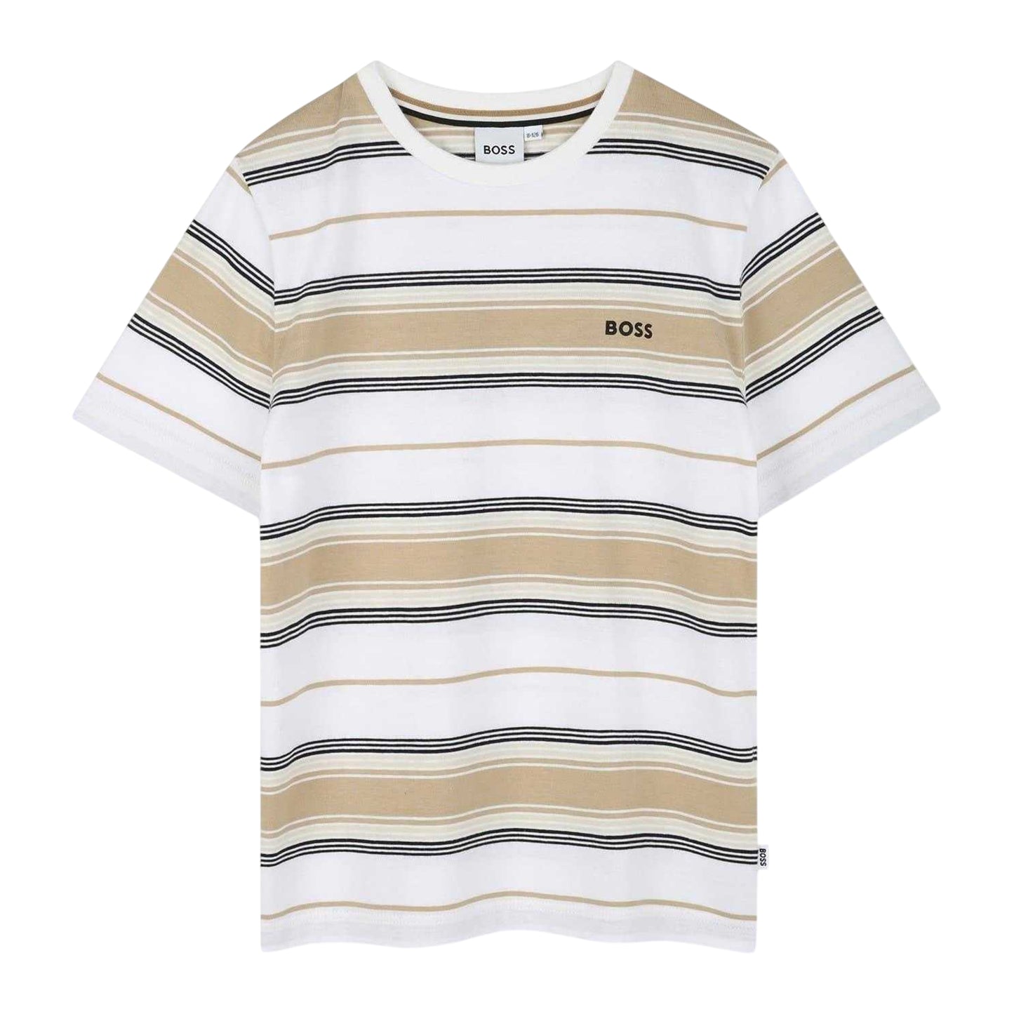 Sand - Front - Boss Childrens-Kids Stripe T-Shirt