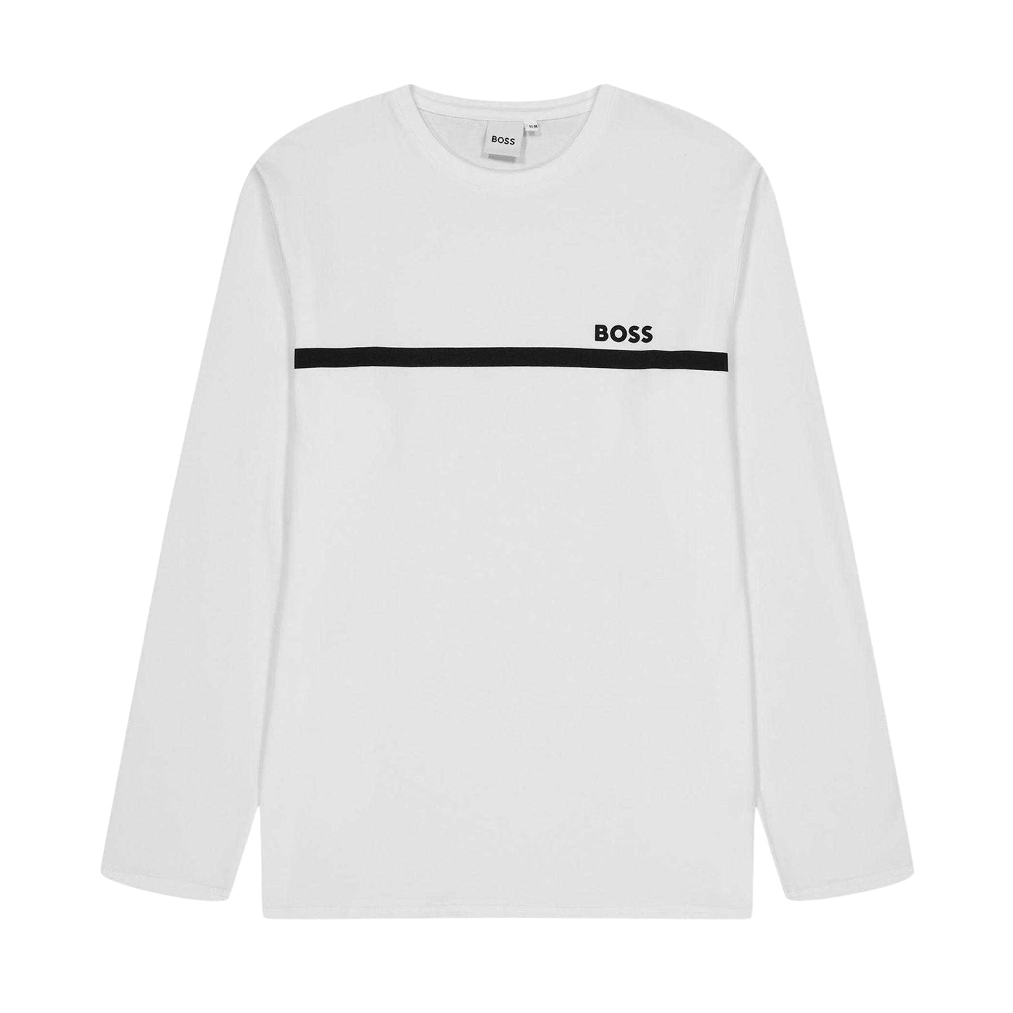 White - Front - Boss Childrens-Kids Logo Long-Sleeved T-Shirt