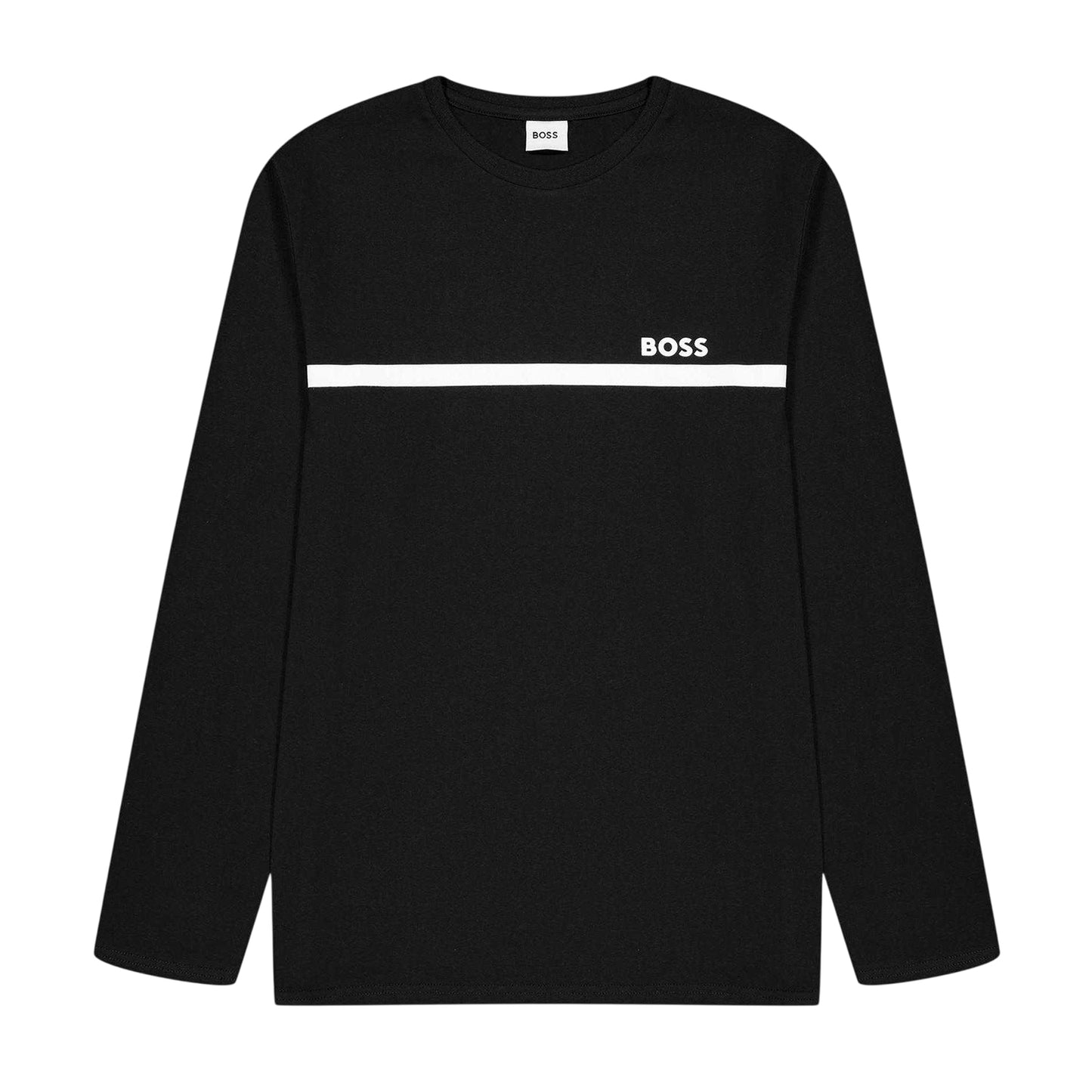 Black - Front - Boss Childrens-Kids Logo Long-Sleeved T-Shirt