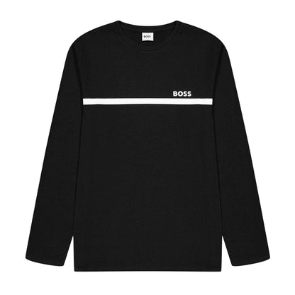 Black - Front - Boss Childrens-Kids Logo Long-Sleeved T-Shirt