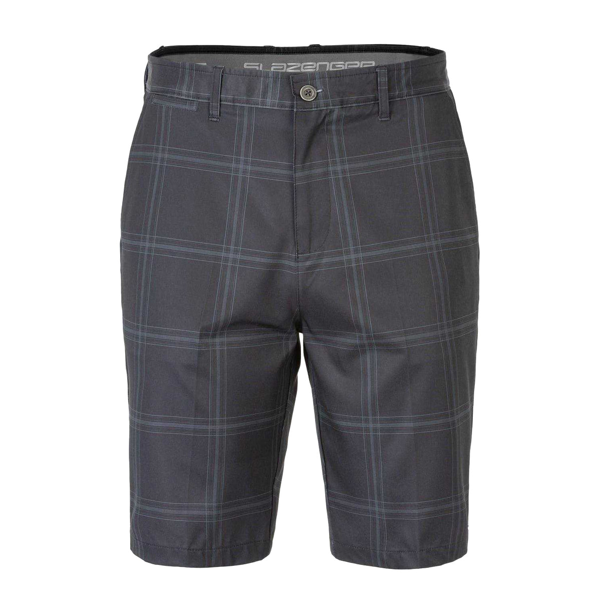 Charcoal - Front - Slazenger Mens Checked Golf Shorts