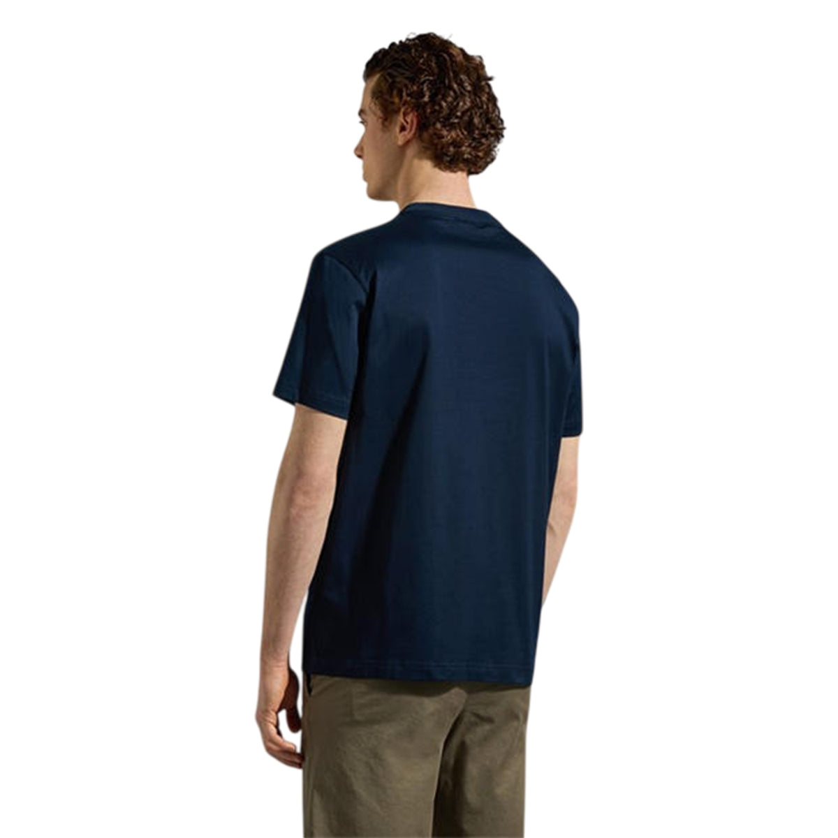 Navy - Back - Paul & Shark Mens Badge Cotton Crew Neck Regular T-Shirt