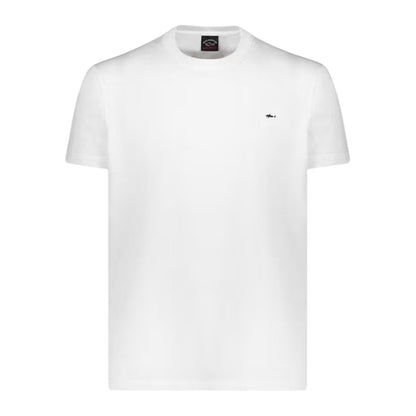 White - Front - Paul & Shark Mens Badge Cotton Crew Neck Regular T-Shirt