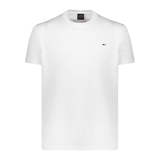 White - Front - Paul & Shark Mens Badge Cotton Crew Neck Regular T-Shirt