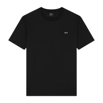 Black - Front - Paul & Shark Mens Badge Cotton Crew Neck Regular T-Shirt