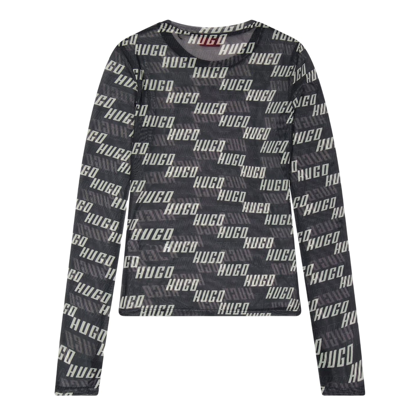 Brown - Back - Hugo Womens-Ladies Lettering Slim Long-Sleeved T-Shirt