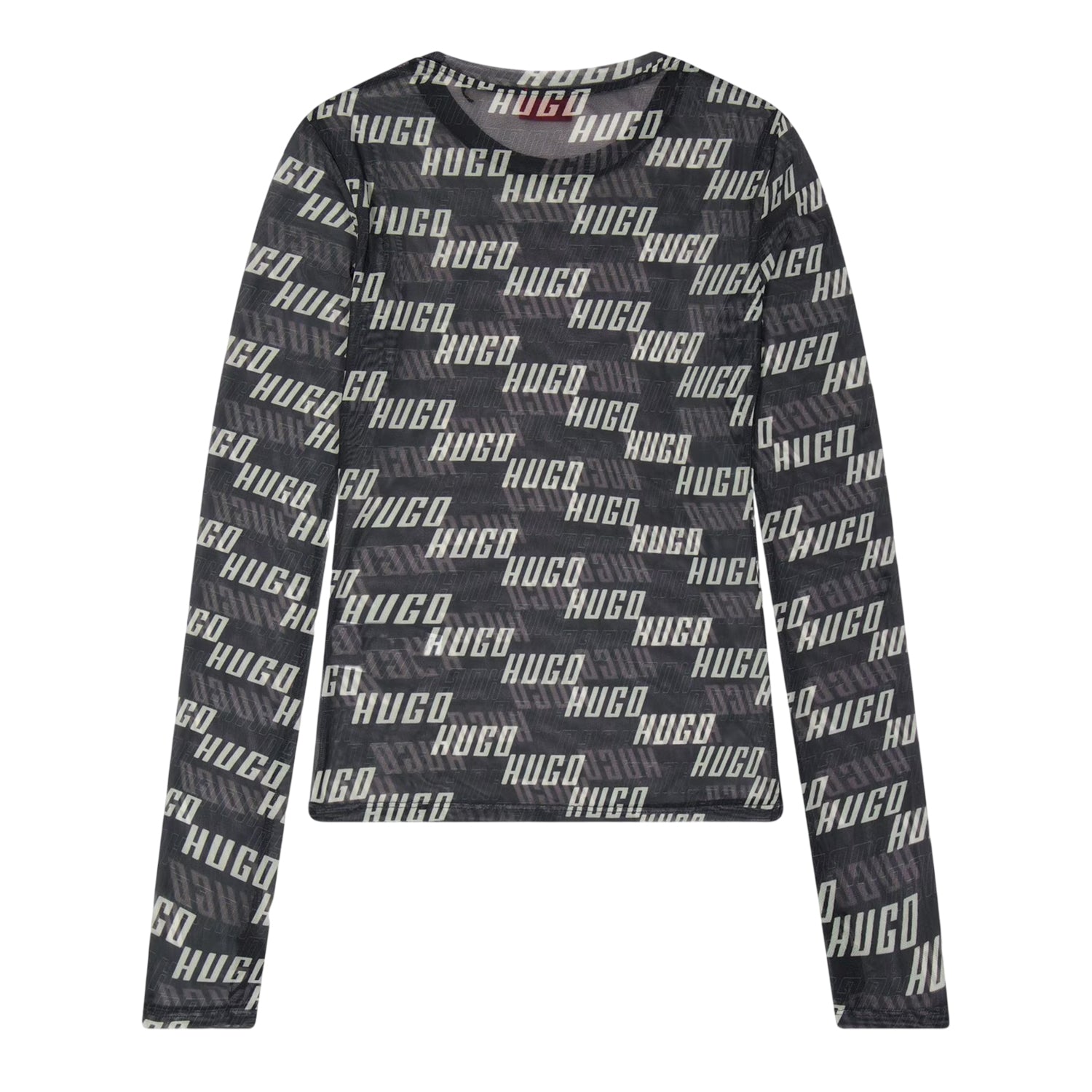 Brown - Back - Hugo Womens-Ladies Lettering Slim Long-Sleeved T-Shirt