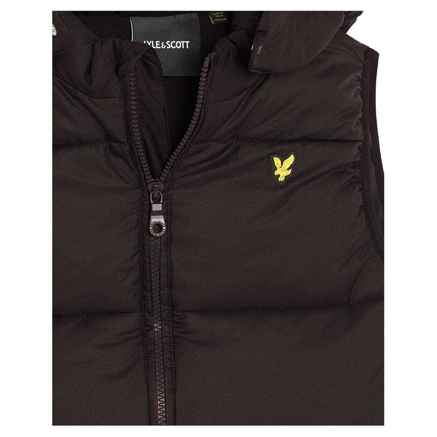 Black - Side - Lyle & Scott Childrens-Kids Quilted Gilet