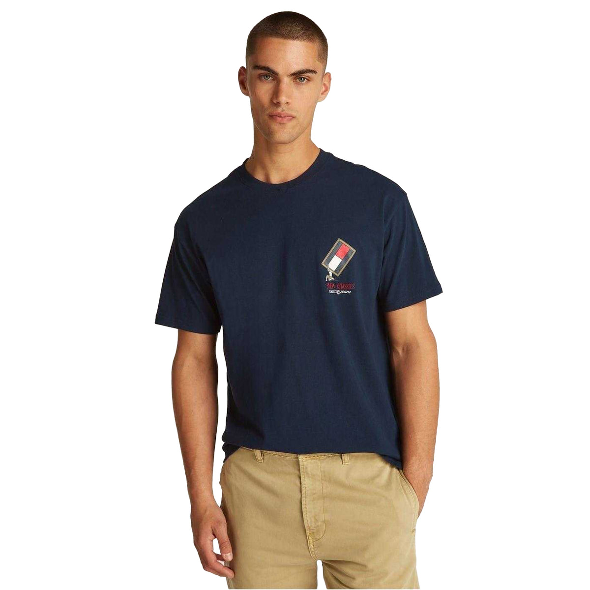 Dark Navy - Lifestyle - Tommy Jeans Mens Novelty Cotton Crew Neck Regular T-Shirt