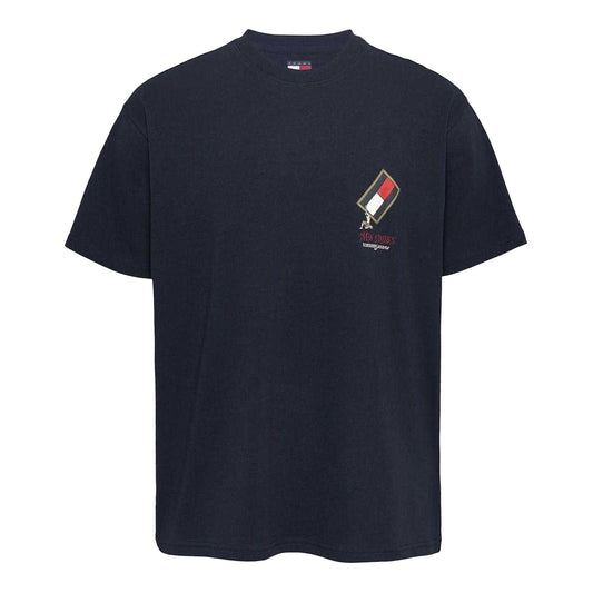 Dark Navy - Front - Tommy Jeans Mens Novelty Cotton Crew Neck Regular T-Shirt