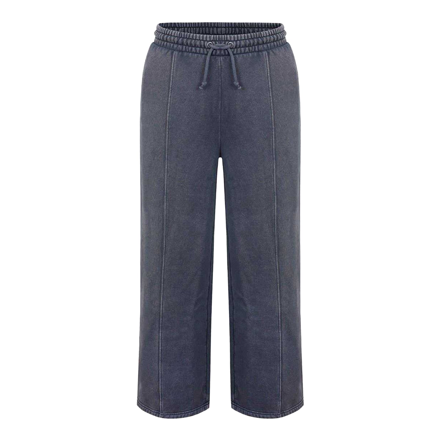 Grey - Front - Firetrap Womens-Ladies Washed Stitched Wide Leg Sweatpants