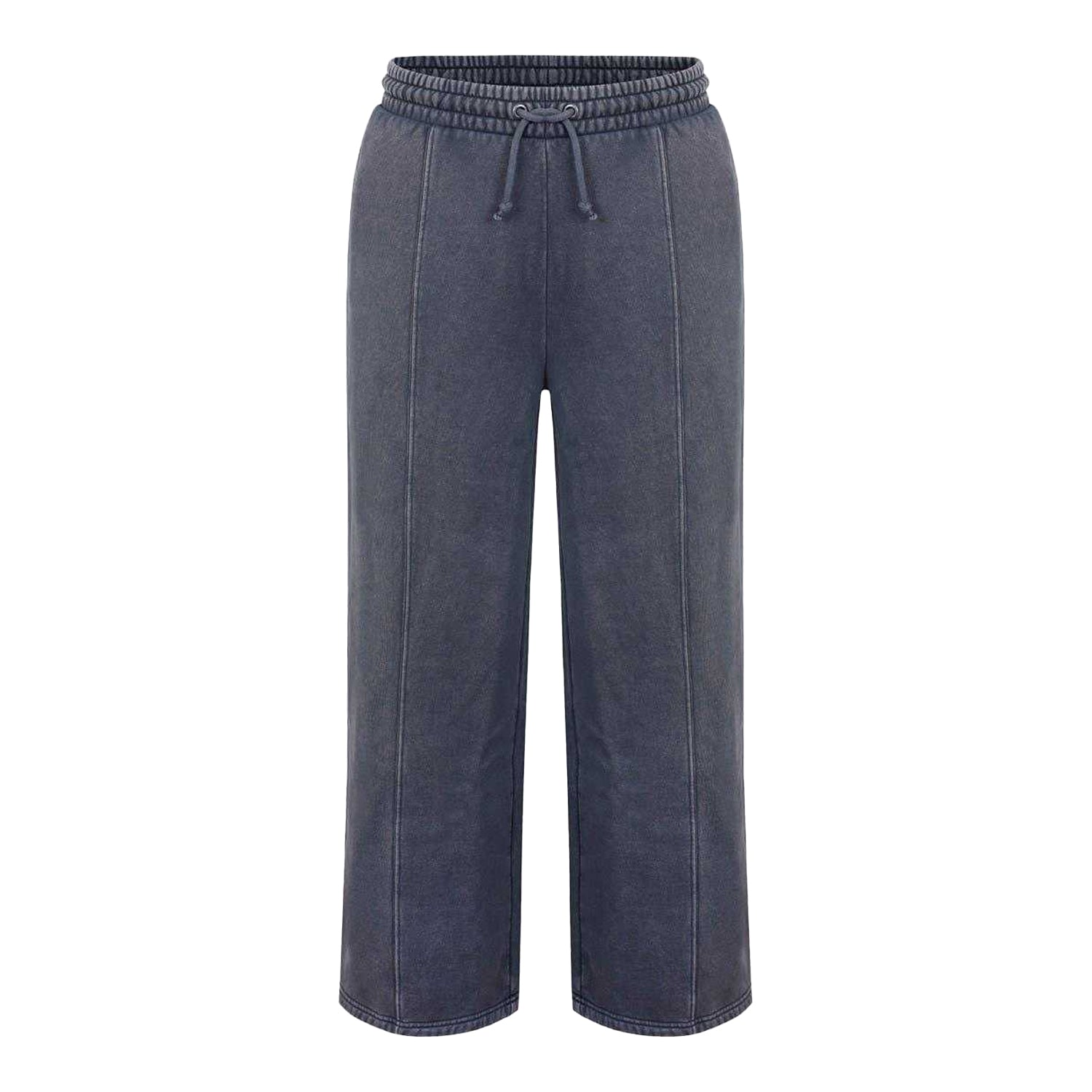 Grey - Front - Firetrap Womens-Ladies Washed Stitched Wide Leg Sweatpants