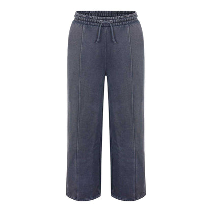 Grey - Front - Firetrap Womens-Ladies Washed Stitched Wide Leg Sweatpants