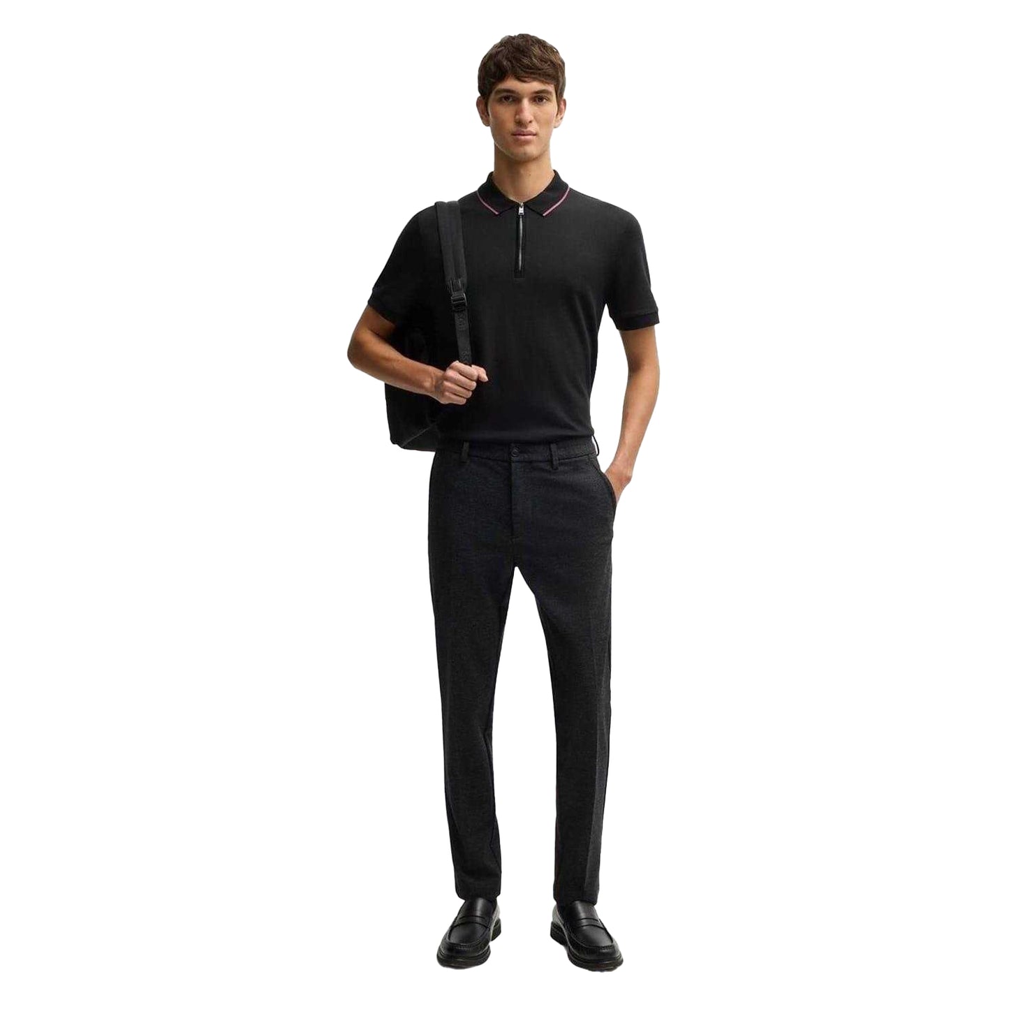 Black - Pack Shot - Boss Mens Regular Polo Shirt