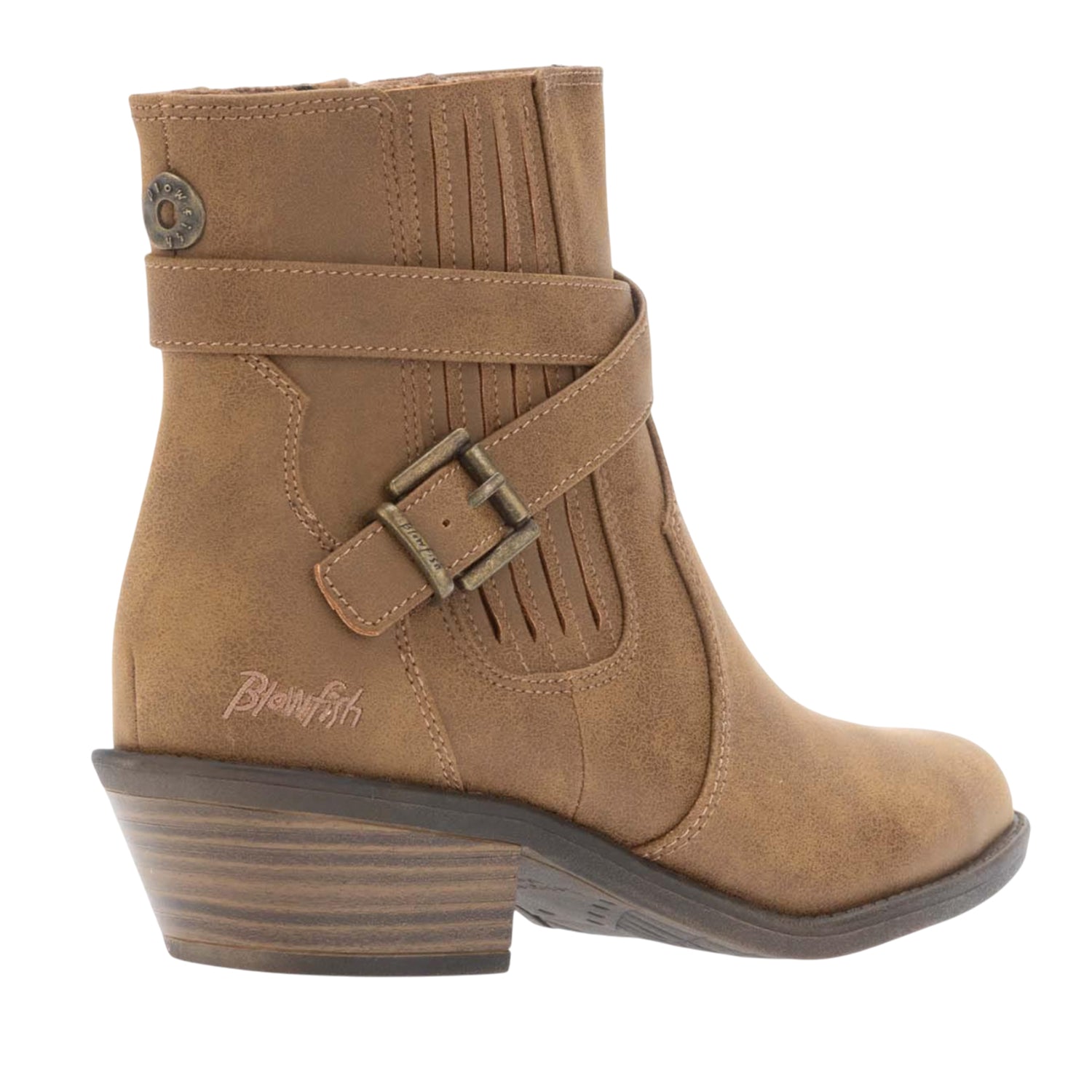 Rust - Back - Blowfish Womens-Ladies Lyah Buckle Western Boots