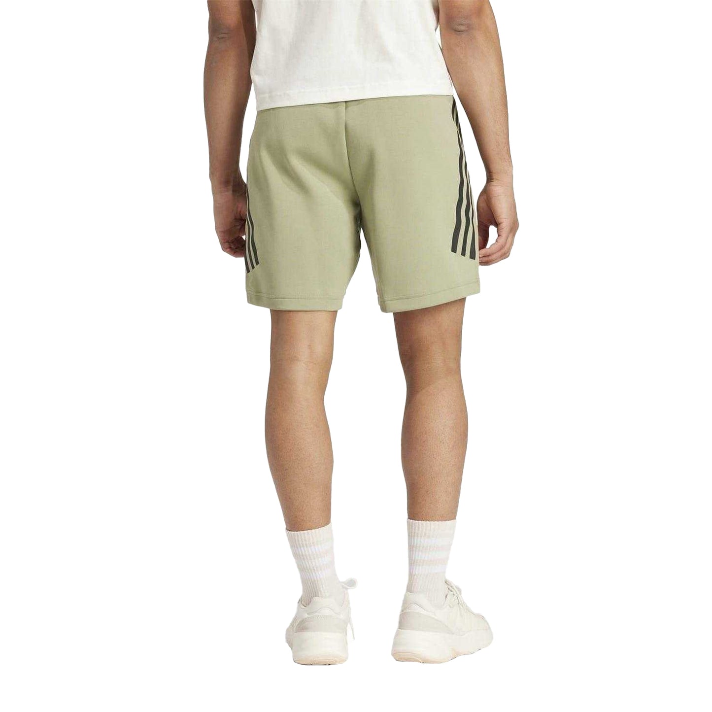Green - Back - Adidas Mens Future Icons 3 Stripes Shorts