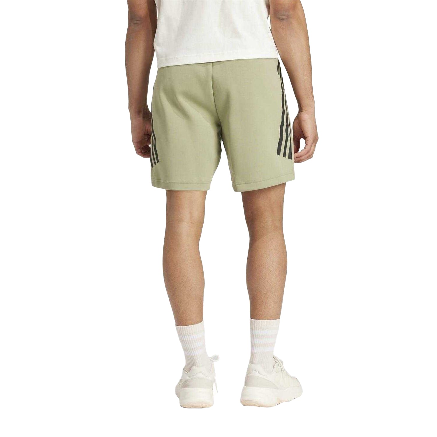 Green - Back - Adidas Mens Future Icons 3 Stripes Shorts