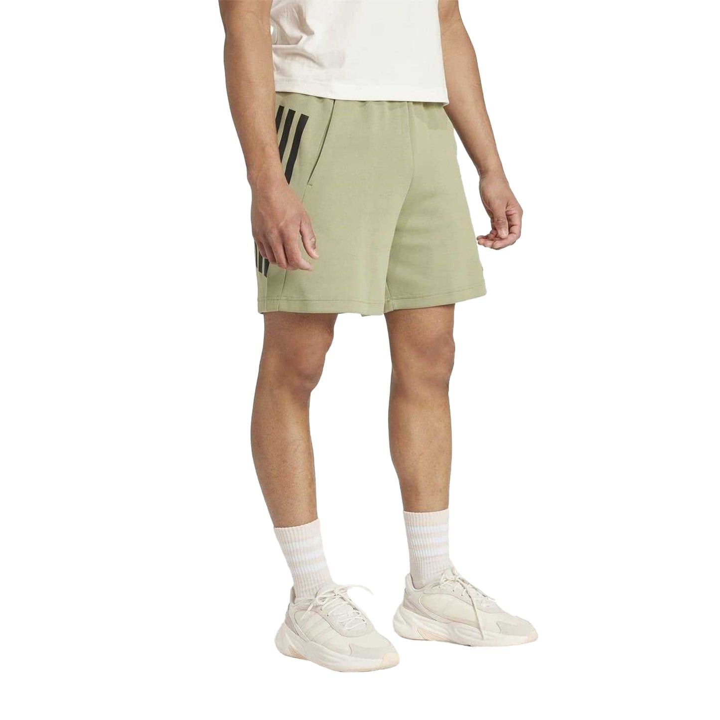 Green - Pack Shot - Adidas Mens Future Icons 3 Stripes Shorts