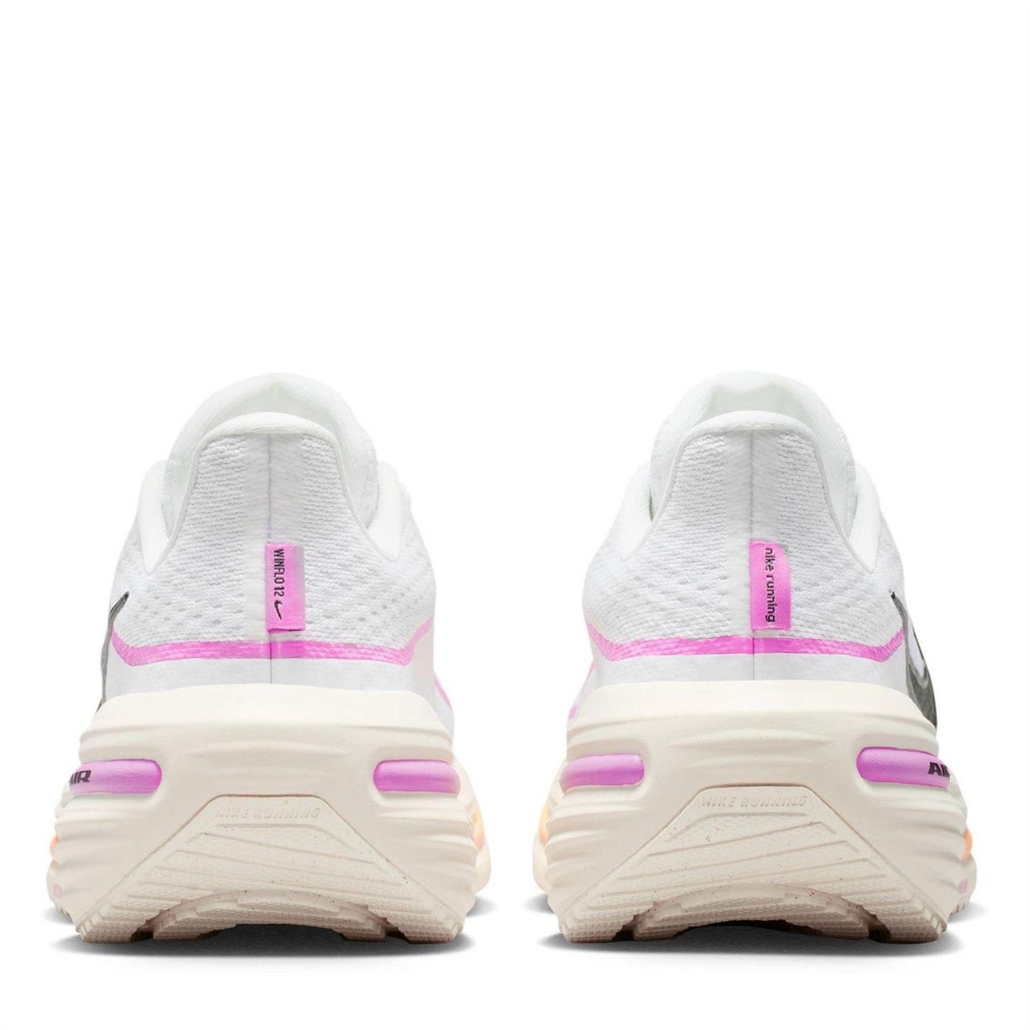 White-Tangerine - Pack Shot - Nike Womens-Ladies Winflo 12 Trainers