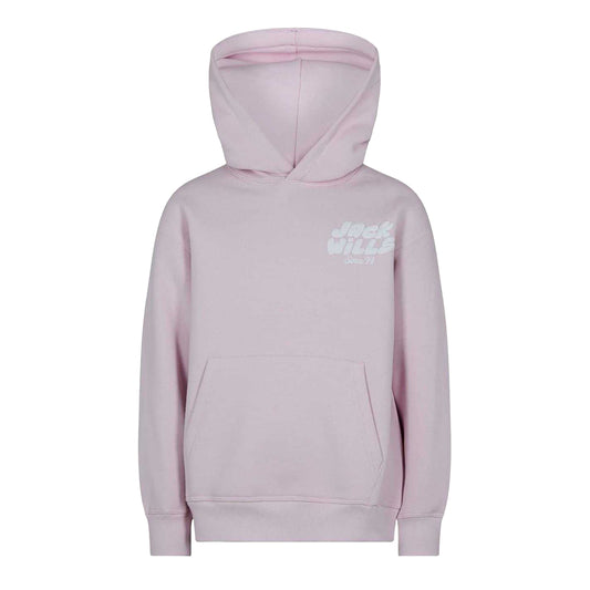 Pink - Front - Jack Wills Childrens-Kids Back Print Logo Hoodie