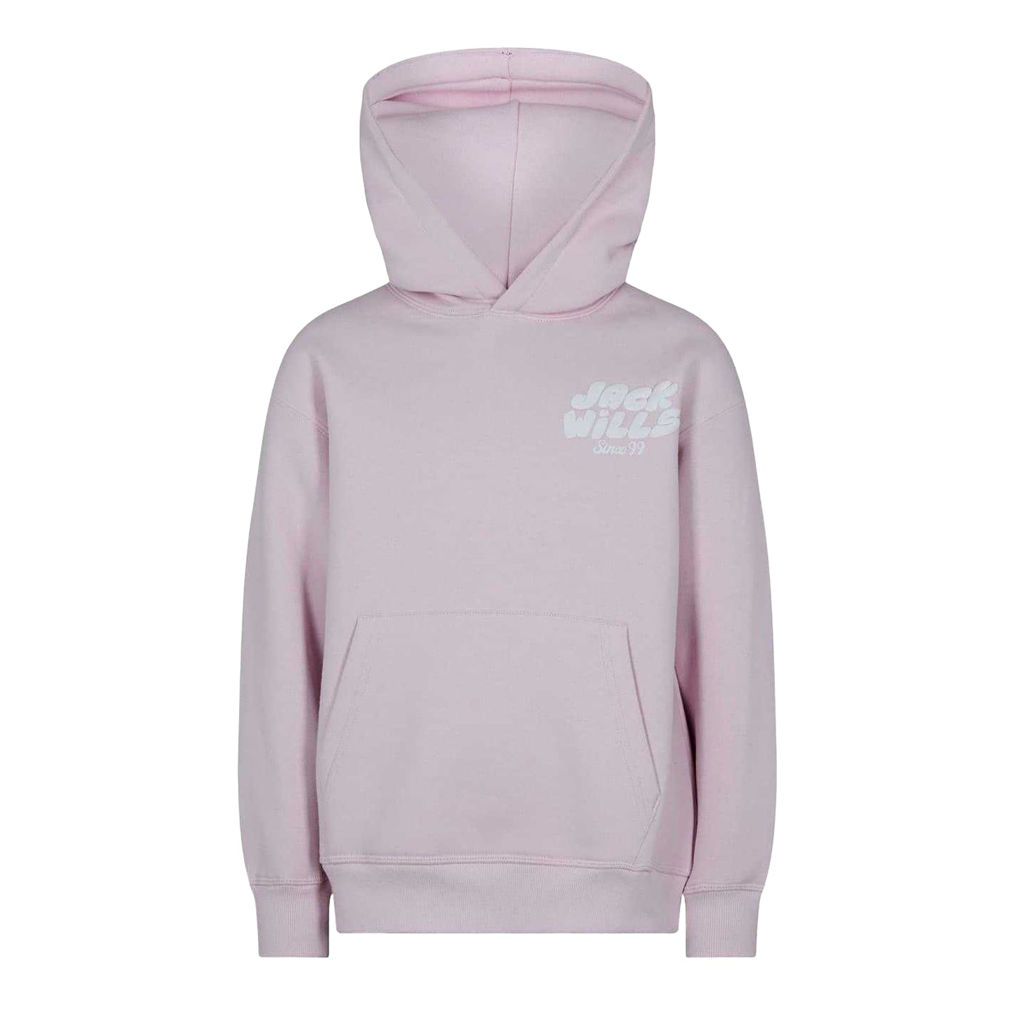 Pink - Front - Jack Wills Childrens-Kids Back Print Logo Hoodie
