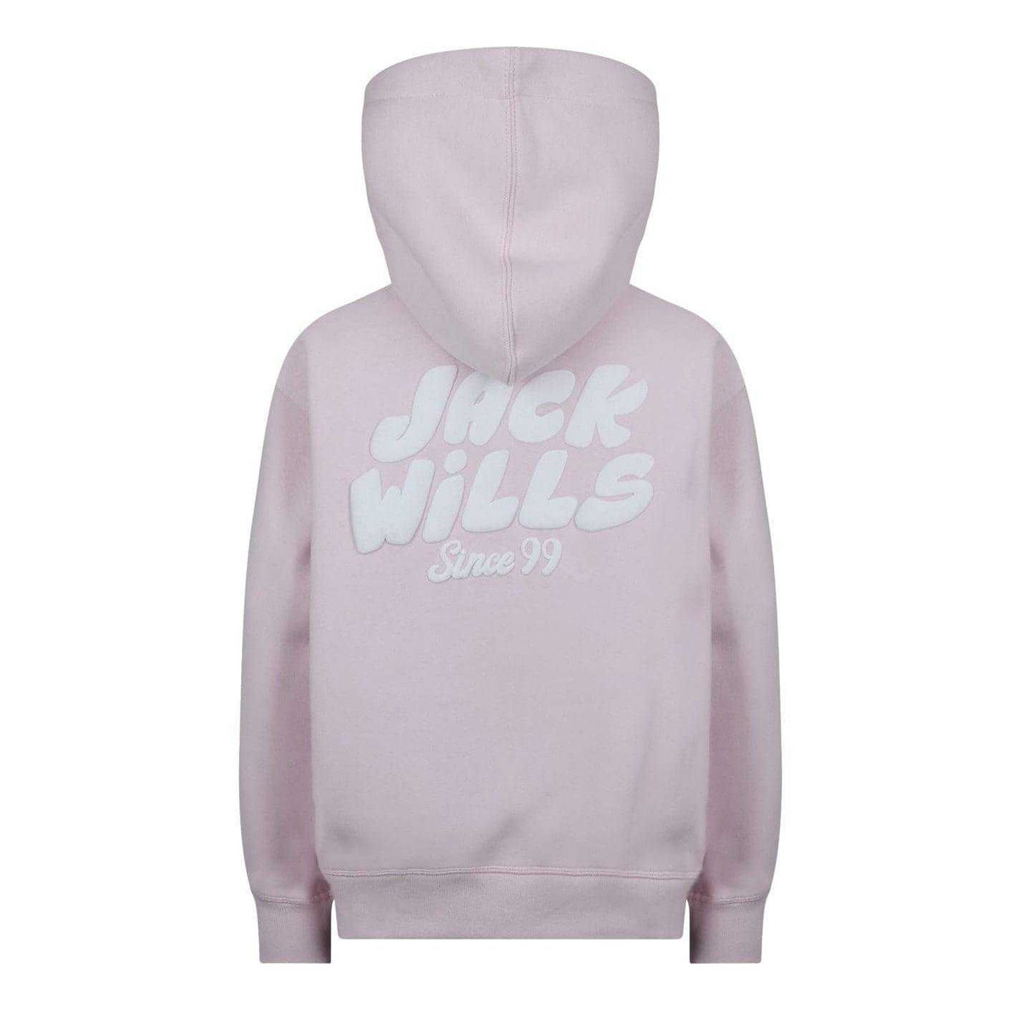Pink - Back - Jack Wills Childrens-Kids Back Print Logo Hoodie