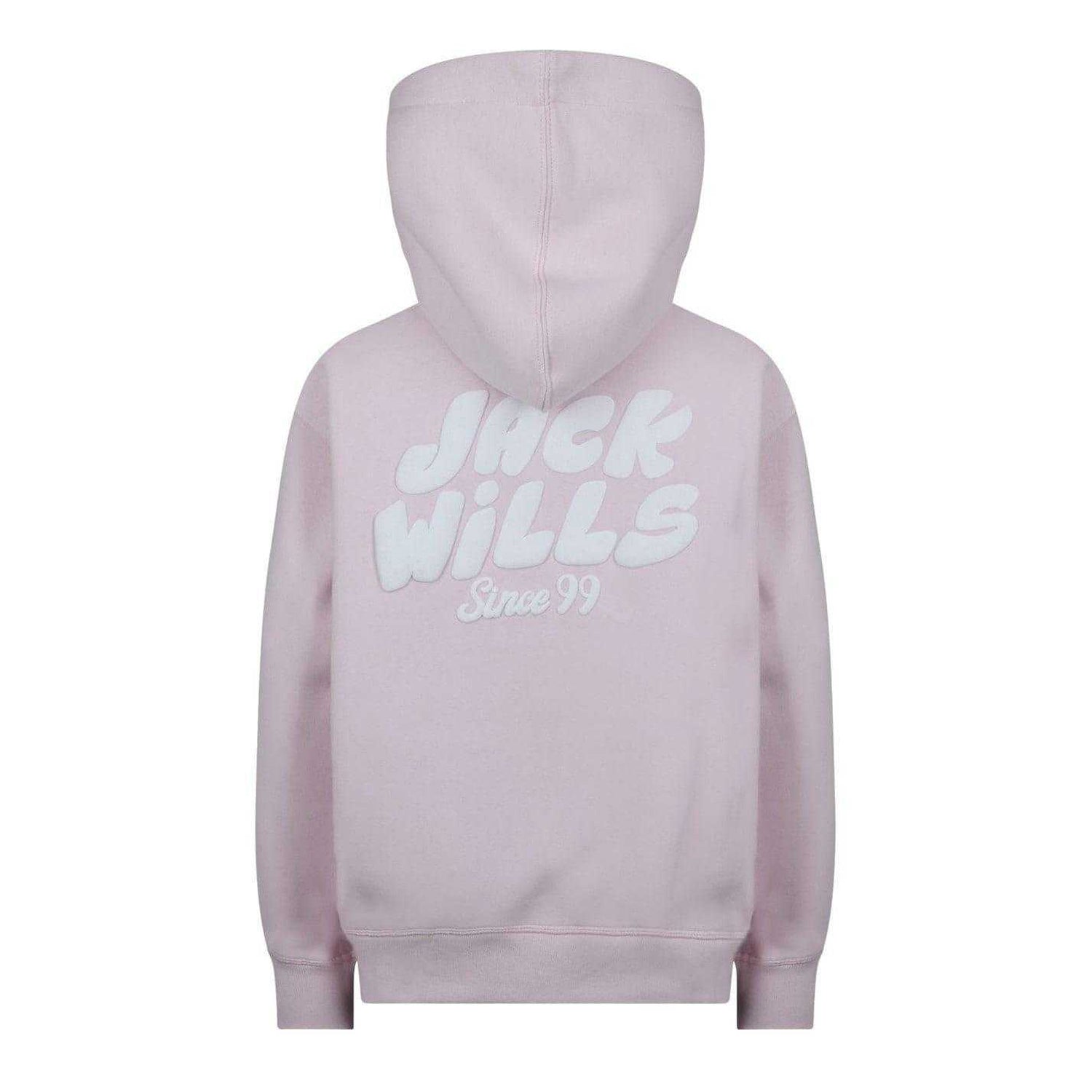 Pink - Back - Jack Wills Childrens-Kids Back Print Logo Hoodie