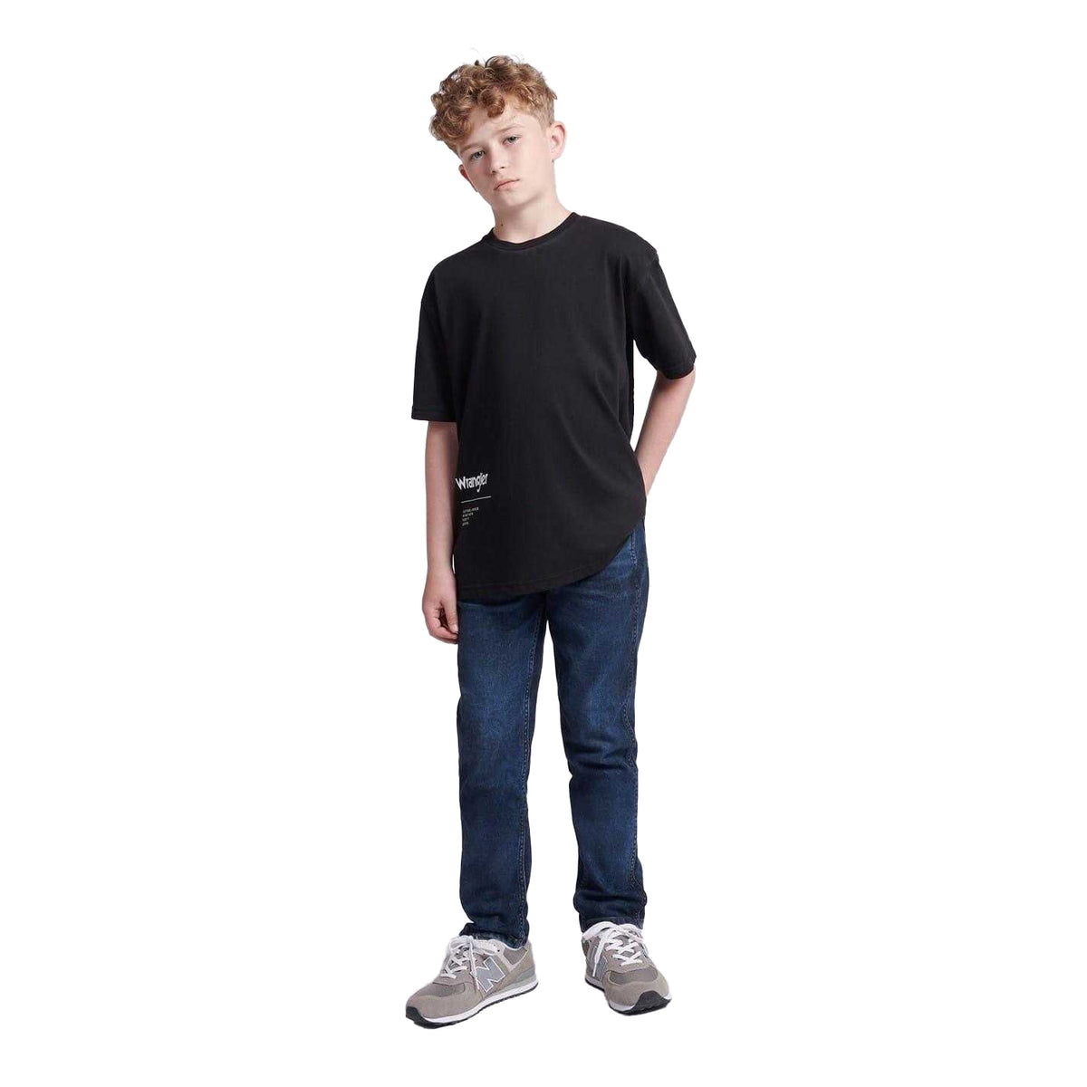 Black - Side - Wrangler Boys Graphic Regular T-Shirt