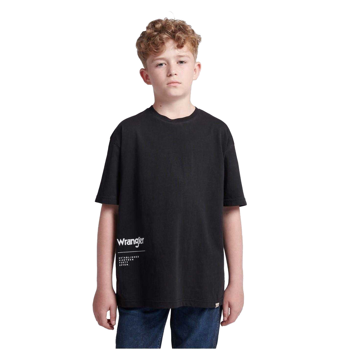 Black - Front - Wrangler Boys Graphic Regular T-Shirt