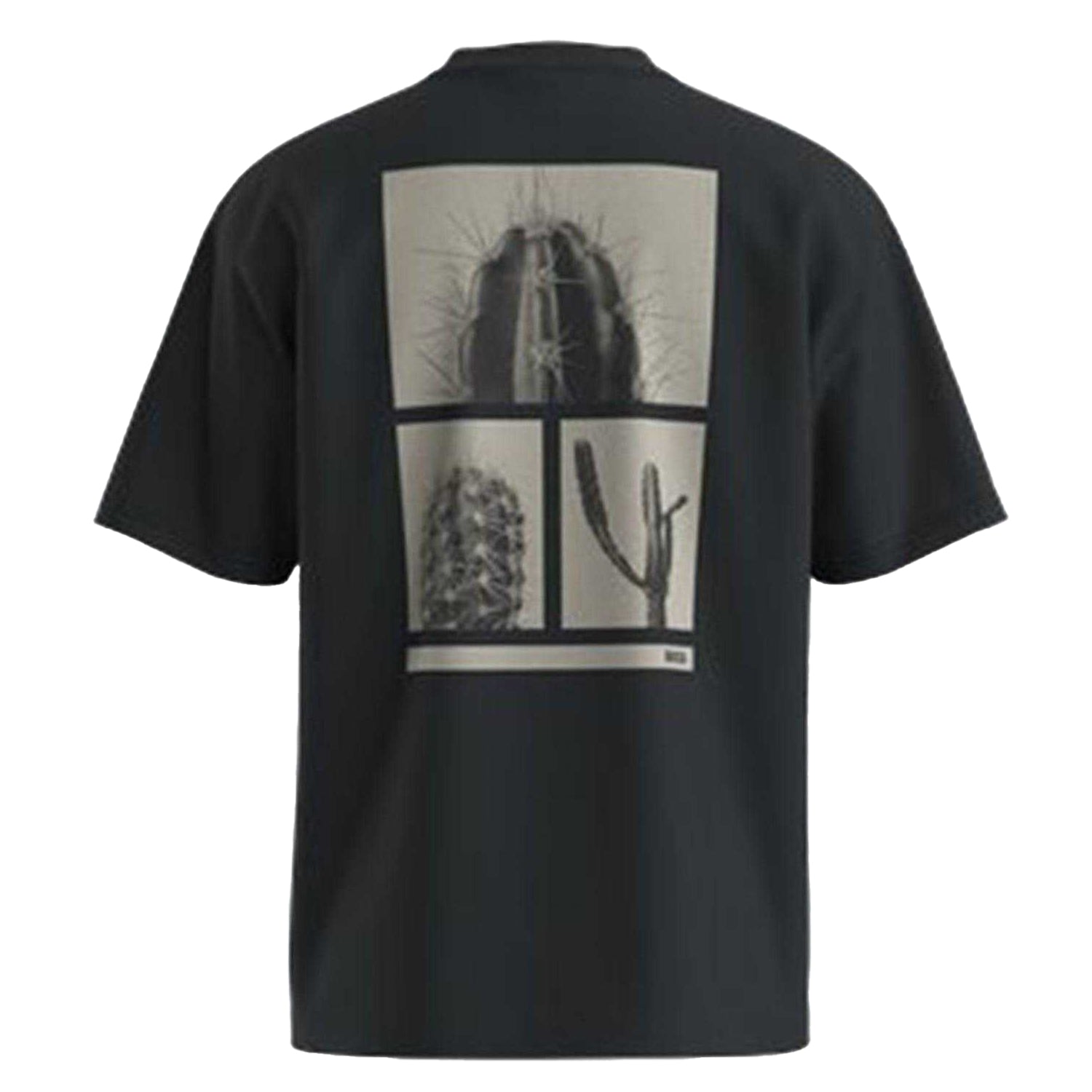 Black - Back - Boss Mens Cactus & Succulents Cotton Regular T-Shirt