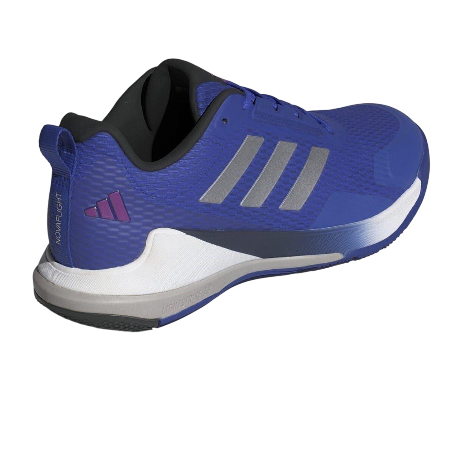 Blue-Silver - Back - Adidas Mens Novaflight 2 Indoor Court Trainers