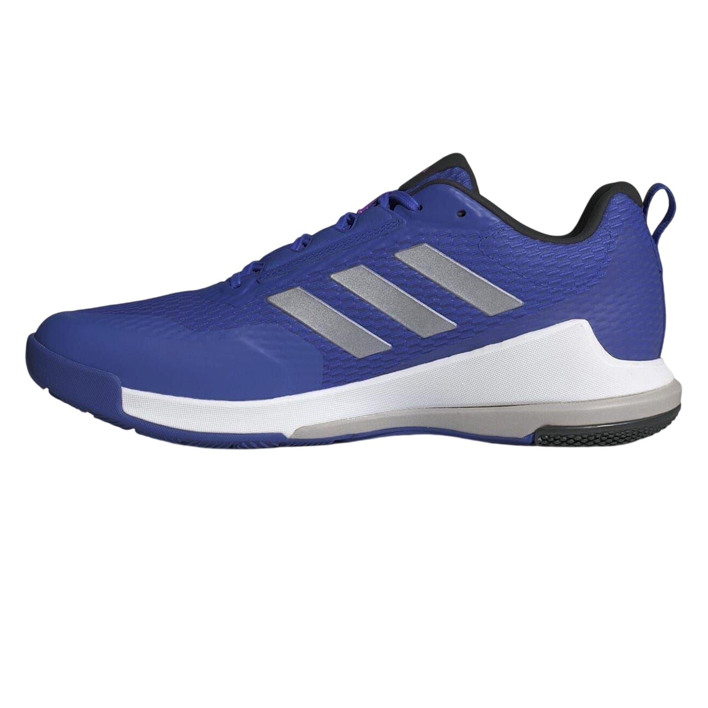 Blue-Silver - Side - Adidas Mens Novaflight 2 Indoor Court Trainers
