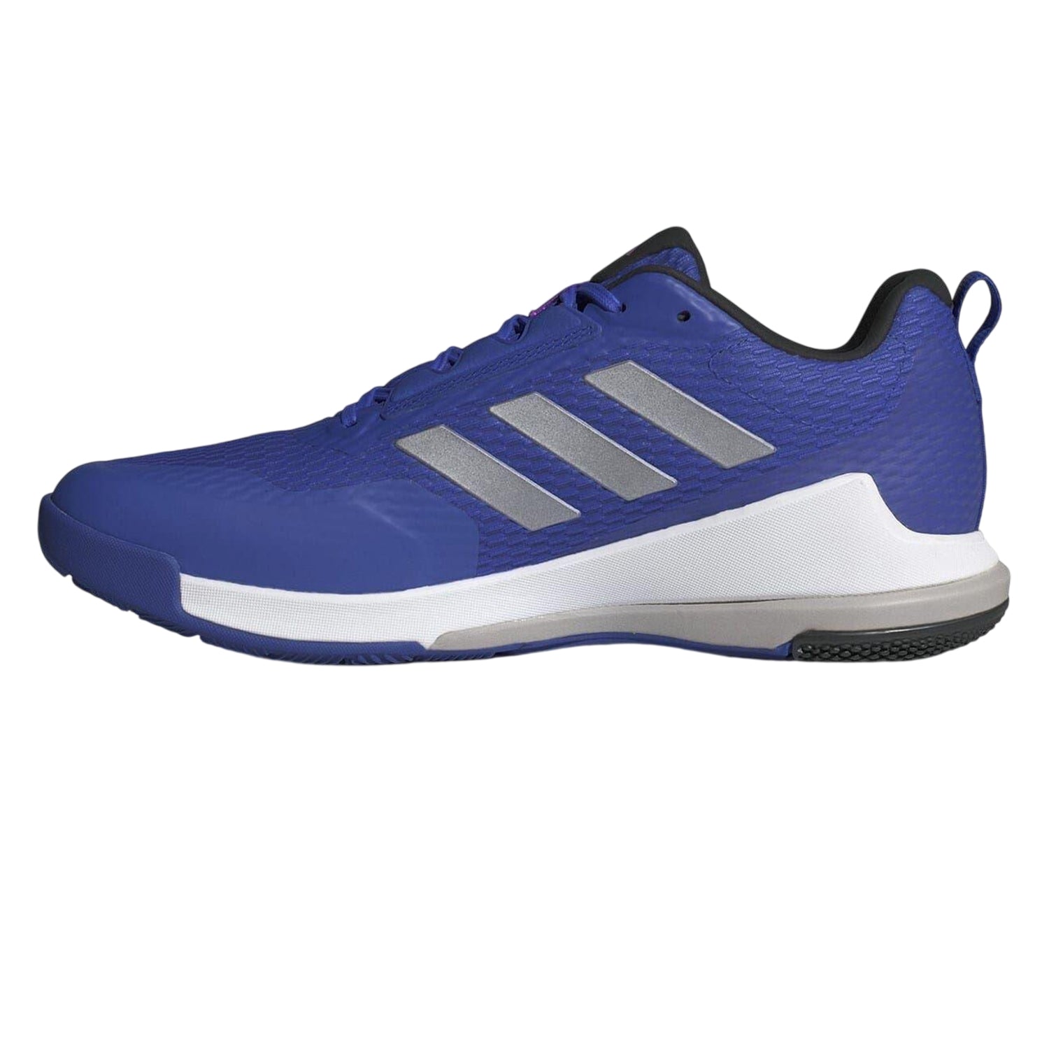 Blue-Silver - Side - Adidas Mens Novaflight 2 Indoor Court Trainers