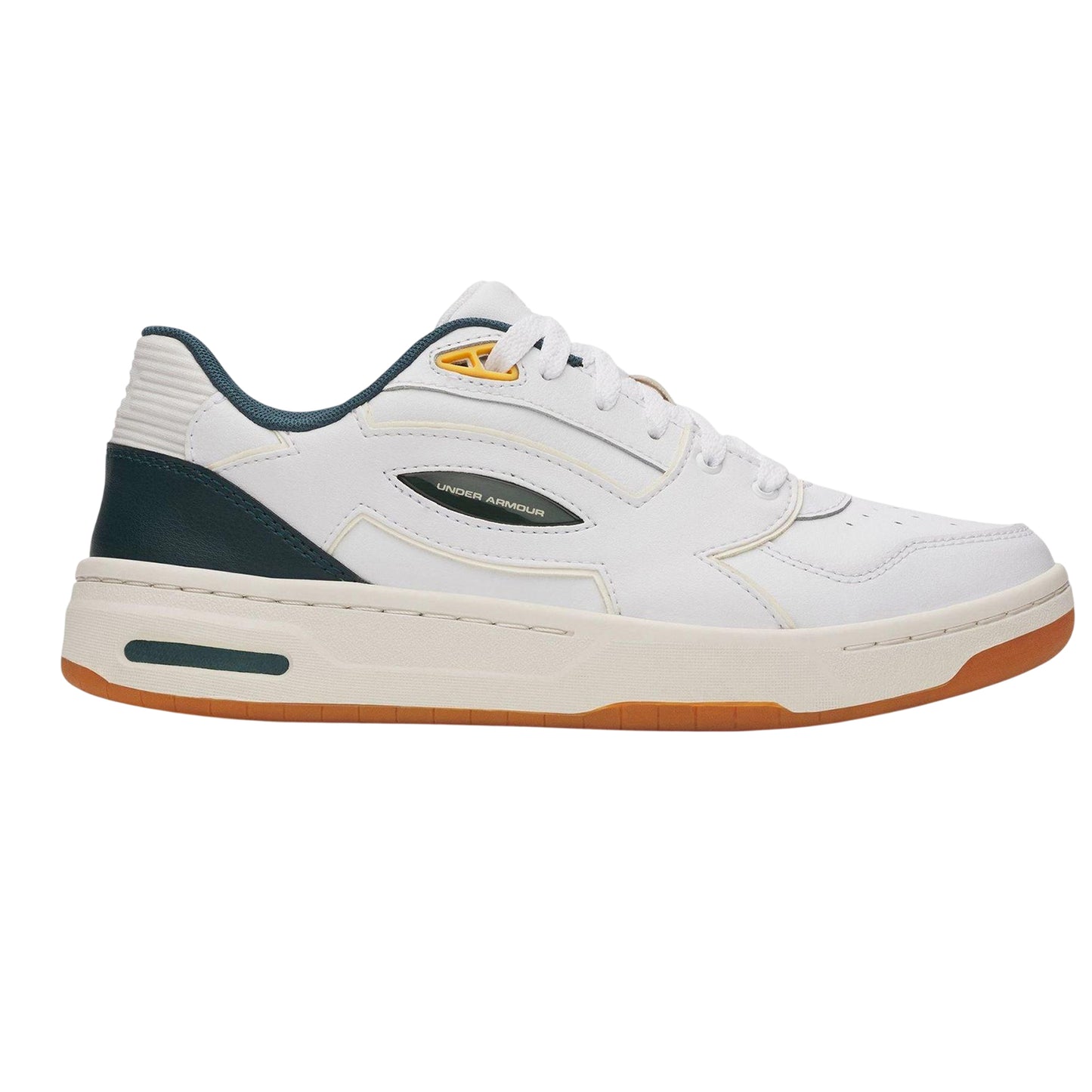 White-Green - Front - Under Armour Mens Low Cut Trainers