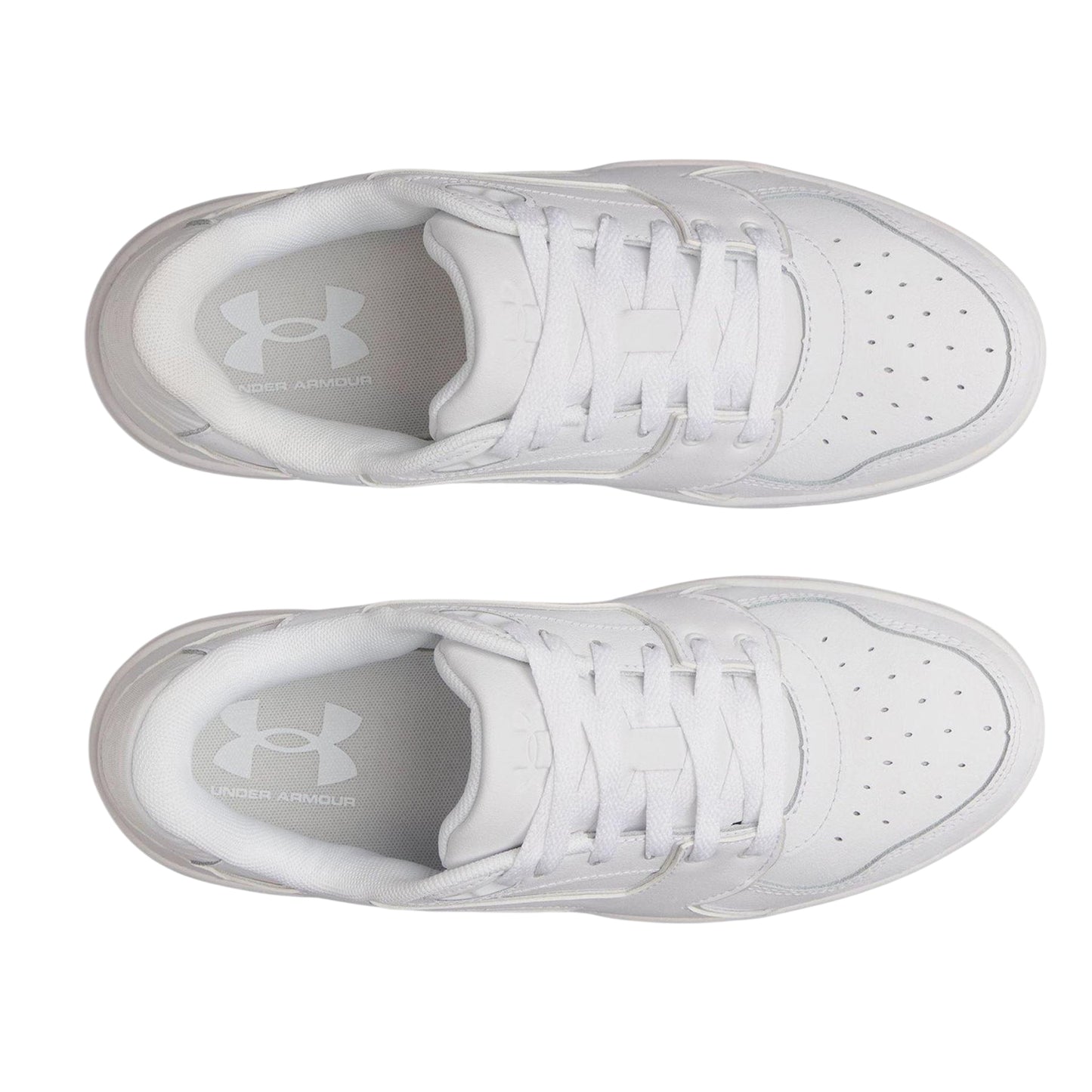 White-Grey - Side - Under Armour Mens Low Cut Trainers