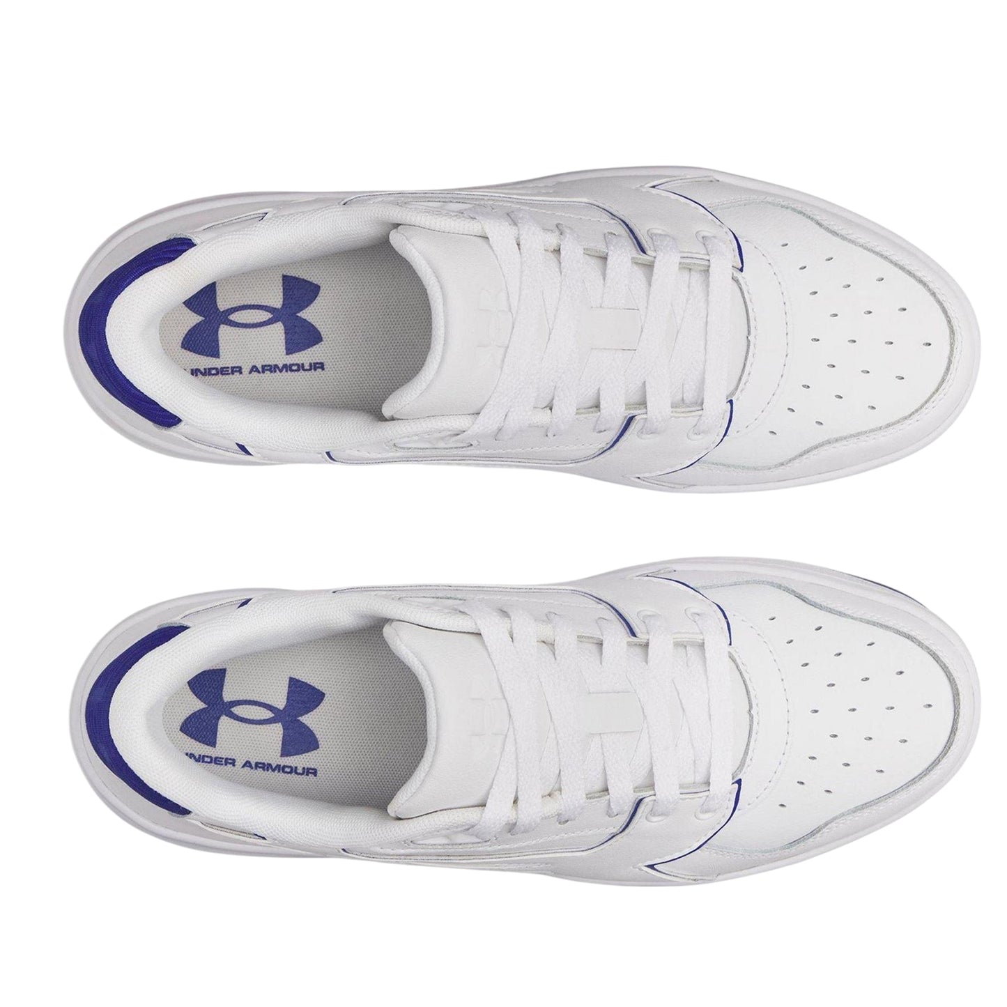 White-Royal Blue - Side - Under Armour Mens Low Cut Trainers