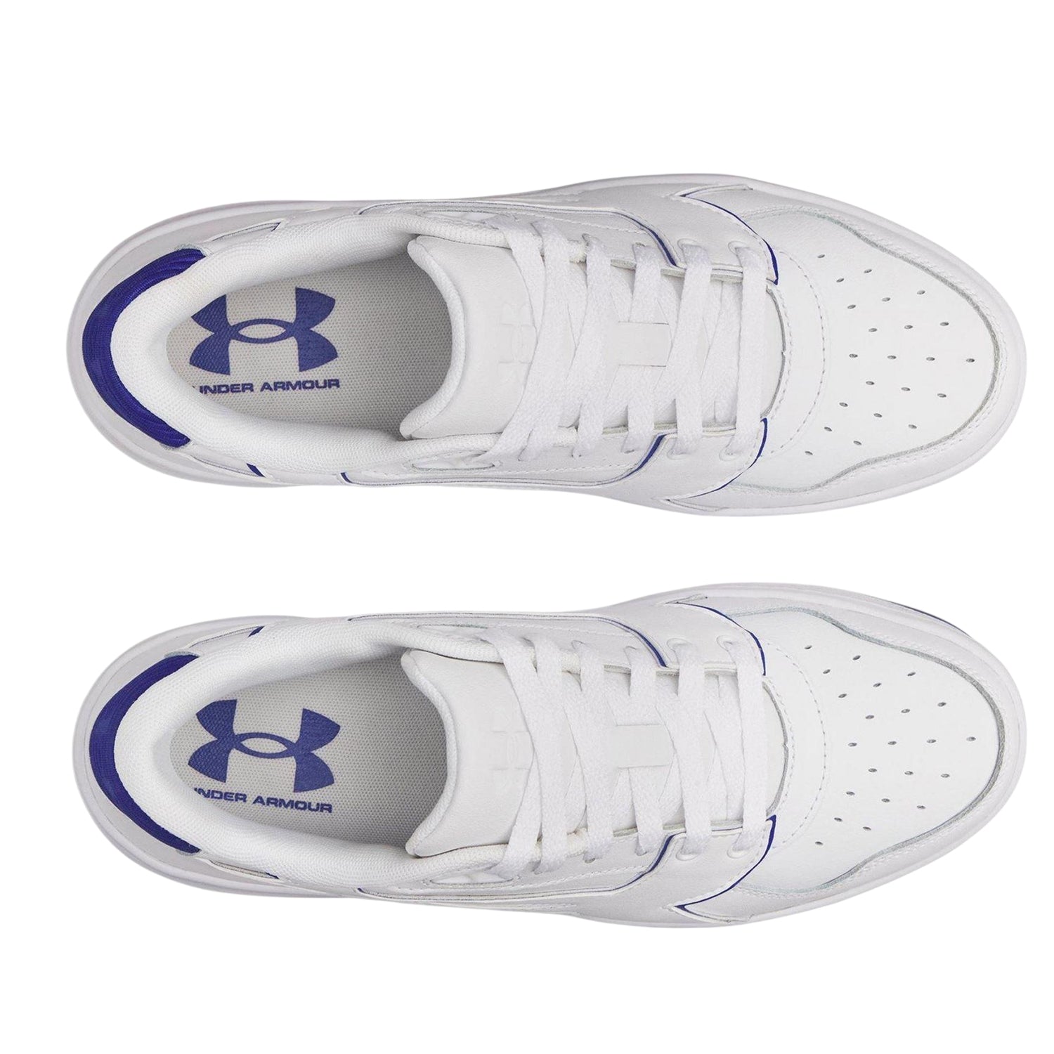 White-Royal Blue - Side - Under Armour Mens Low Cut Trainers