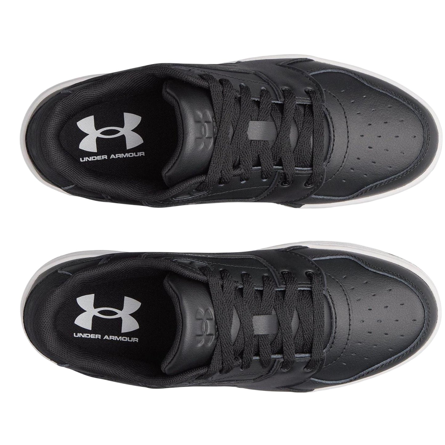 Black-White - Side - Under Armour Mens Low Cut Trainers