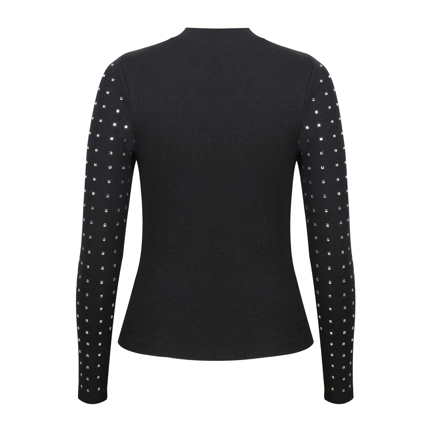 Black - Back - Biba Womens-Ladies Diamante Ribbed Track Top